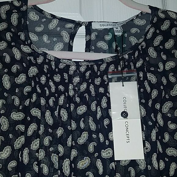 Stitch Fix Collection Concept sheer top Sz M  NWT - Picture 3 of 5